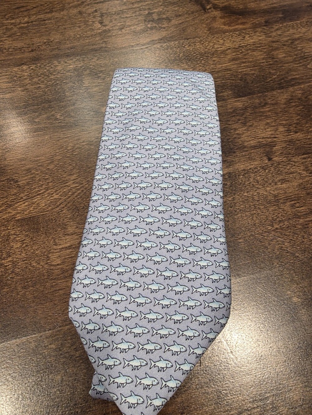 Vineyard Vines Martha's Vineyard Light Blue Shark Pattern Tie